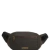 Belt bag with antique-effect logo plaque