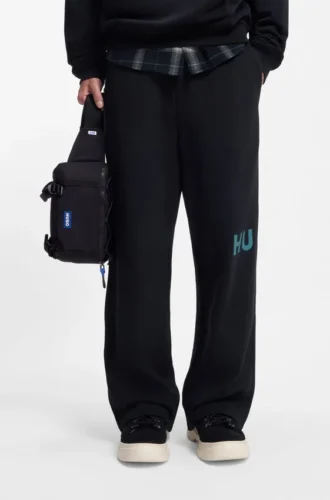 Belt bag with blue logo label