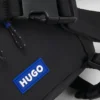 Belt bag with blue logo label