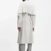 Belted coat with double-breasted closure
