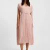 Belted dress in crinkle chiffon