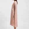 Belted dress in crinkle chiffon