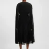 Belted dress in crinkle chiffon