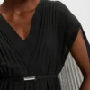 Belted dress in crinkle chiffon