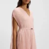 Belted dress in crinkle chiffon