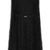 Belted dress in crinkle chiffon