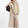 Belted short coat in cotton poplin