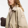 Belted short coat in cotton poplin