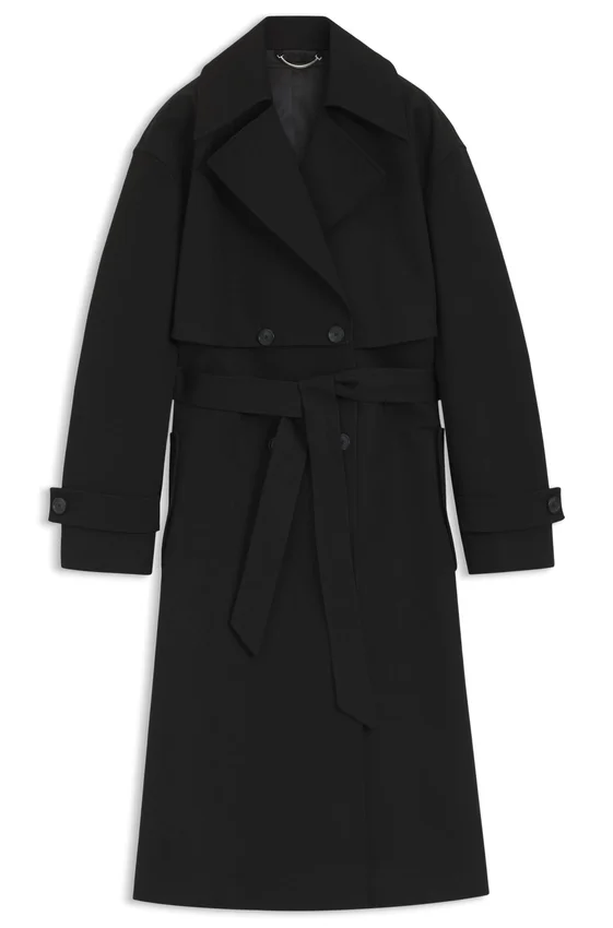 Belted trench coat in stretch cotton Belted trench coat in stretch cotton