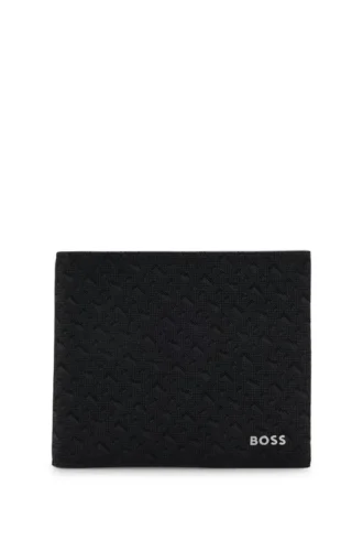 Billfold wallet with perforated monogram motif