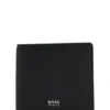 Billfold wallet with silver-tone logo and coin pocket