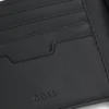Billfold wallet with silver-tone logo and coin pocket