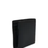 Billfold wallet with silver-tone logo and coin pocket