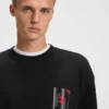 Bird-artwork sweatshirt in cotton terry