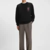 Bird-artwork sweatshirt in cotton terry