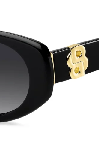 Black-acetate sunglasses with Double B monogram