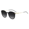 Black acetate sunglasses with gold-tone temples