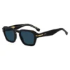 Black acetate sunglasses with gold-tone trims Black acetate sunglasses with gold-tone trims