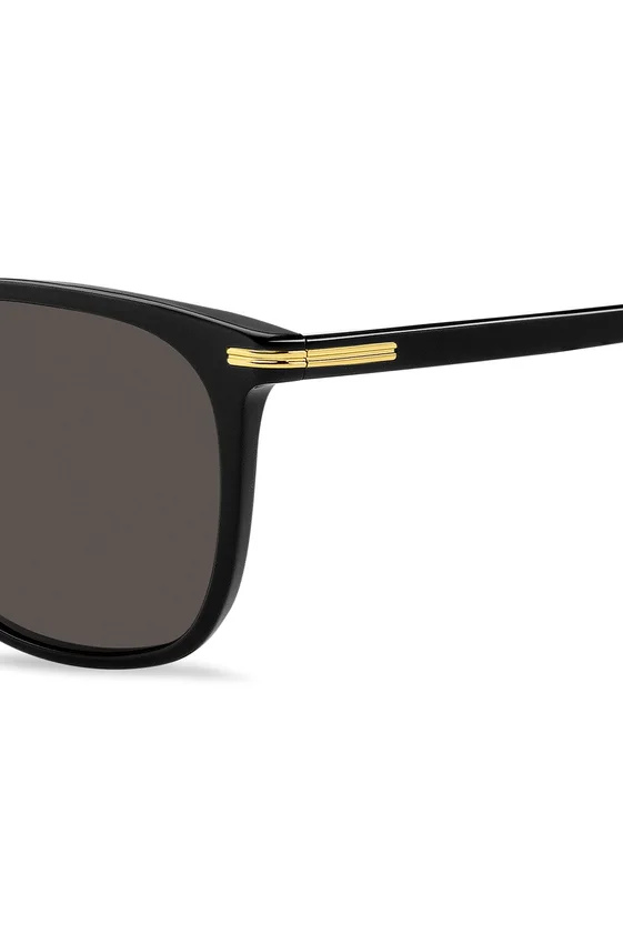 Black-acetate sunglasses with gold-tone trims Black-acetate sunglasses with gold-tone trims