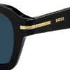 Black acetate sunglasses with gold-tone trims Black acetate sunglasses with gold-tone trims