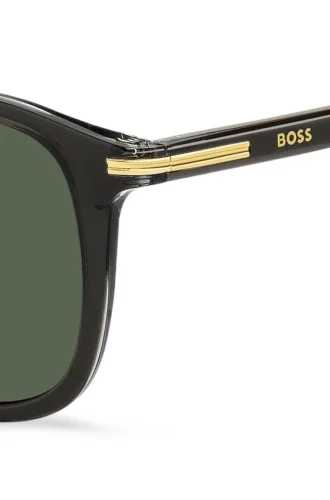 Black acetate sunglasses with gold-tone trims