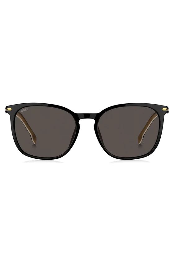 Black-acetate sunglasses with gold-tone trims Black-acetate sunglasses with gold-tone trims