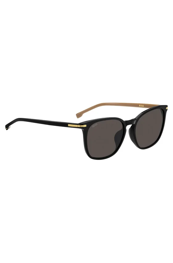 Black-acetate sunglasses with gold-tone trims Black-acetate sunglasses with gold-tone trims
