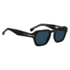 Black acetate sunglasses with gold-tone trims Black acetate sunglasses with gold-tone trims