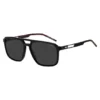Black acetate sunglasses with rubber logo
