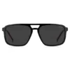 Black acetate sunglasses with rubber logo
