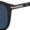 Black acetate sunglasses with silver-tone trims