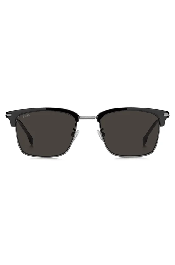 Black-acetate sunglasses with steel trims Black-acetate sunglasses with steel trims