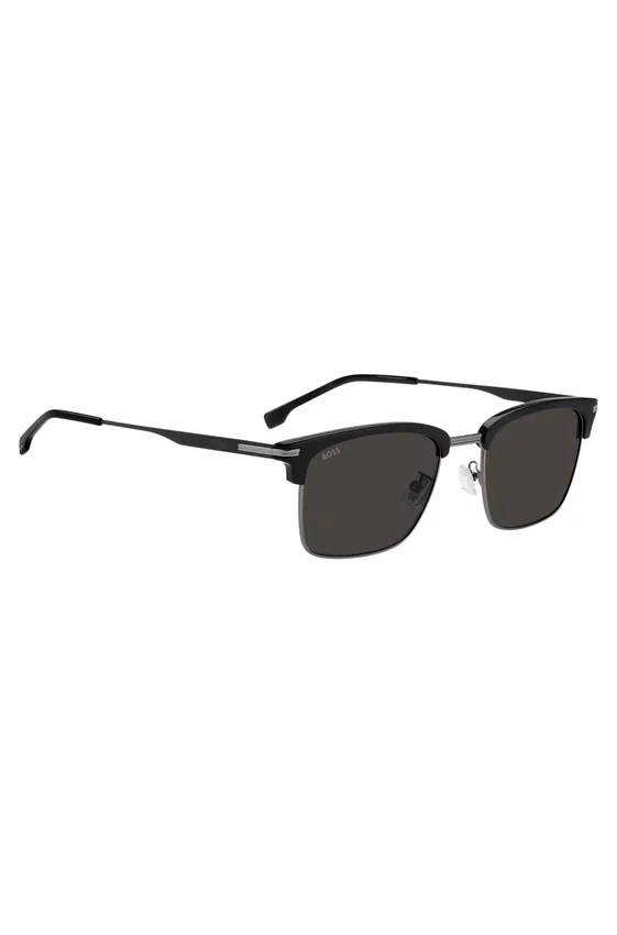 Black-acetate sunglasses with steel trims Black-acetate sunglasses with steel trims