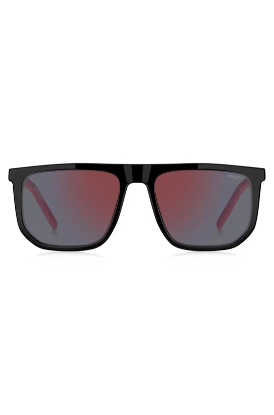 Black-acetate sunglasses with two-tone end tips Black-acetate sunglasses with two-tone end tips
