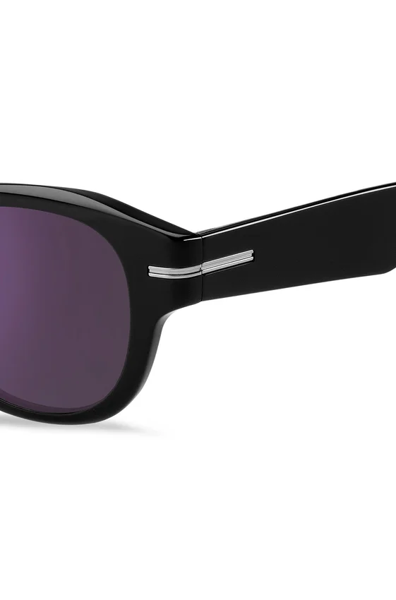 Black-acetate sunglasses with violet lenses Black-acetate sunglasses with violet lenses
