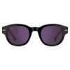 Black-acetate sunglasses with violet lenses Black-acetate sunglasses with violet lenses