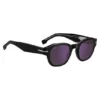 Black-acetate sunglasses with violet lenses Black-acetate sunglasses with violet lenses