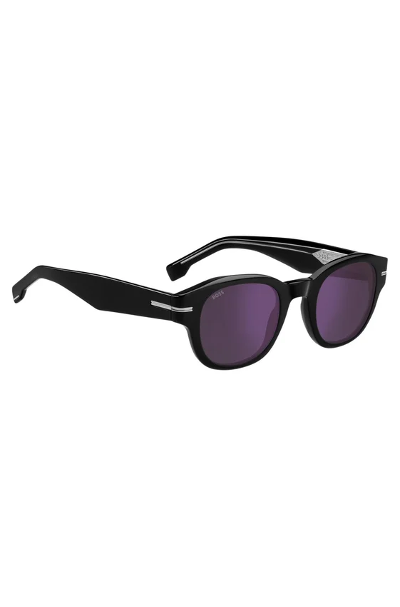 Black-acetate sunglasses with violet lenses Black-acetate sunglasses with violet lenses