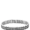 Black and silver-tone cuff with logo clasp