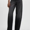 Black balloon-leg jeans in rigid denim Black balloon-leg jeans in rigid denim