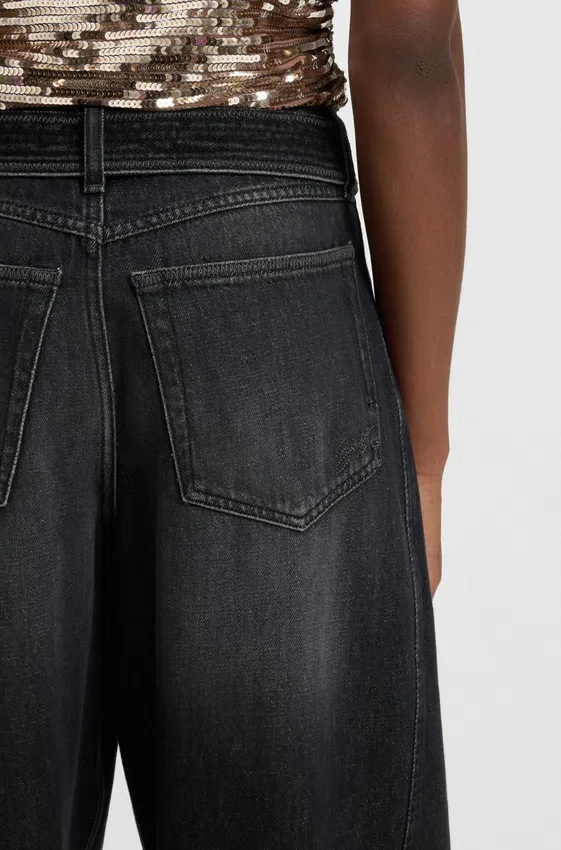 Black balloon-leg jeans in rigid denim Black balloon-leg jeans in rigid denim