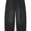 Black balloon-leg jeans in rigid denim Black balloon-leg jeans in rigid denim