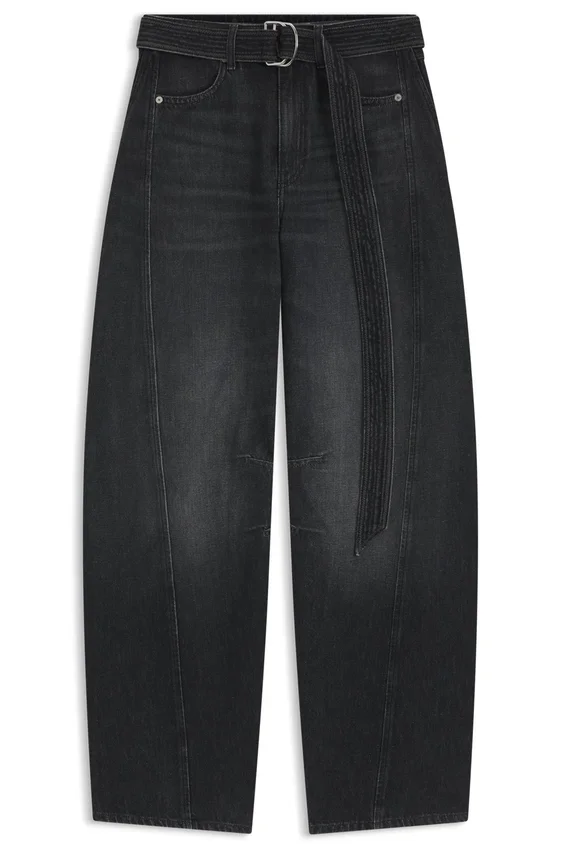 Black balloon-leg jeans in rigid denim Black balloon-leg jeans in rigid denim