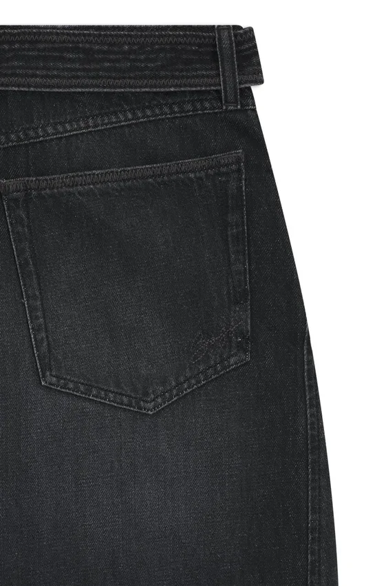 Black balloon-leg jeans in rigid denim Black balloon-leg jeans in rigid denim