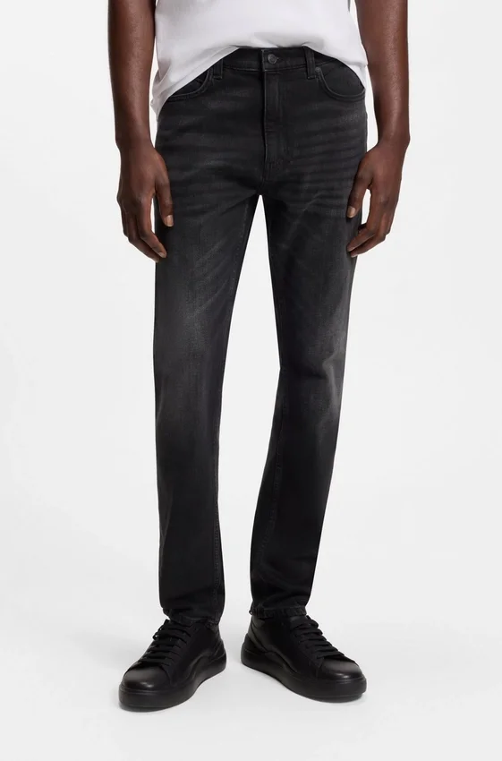 Black-black extra-slim-fit jeans in stretch denim Black-black extra-slim-fit jeans in stretch denim