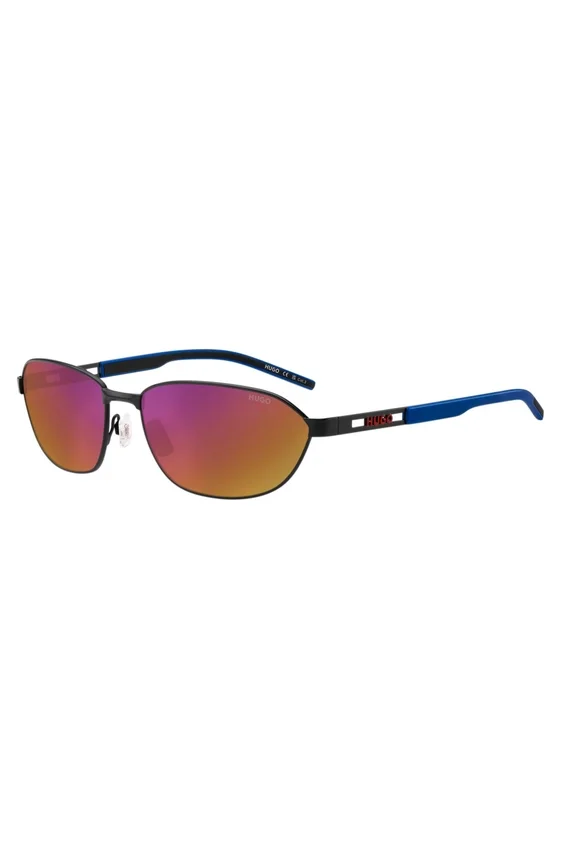 Black-metal sunglasses with cut-out logo Black-metal sunglasses with cut-out logo