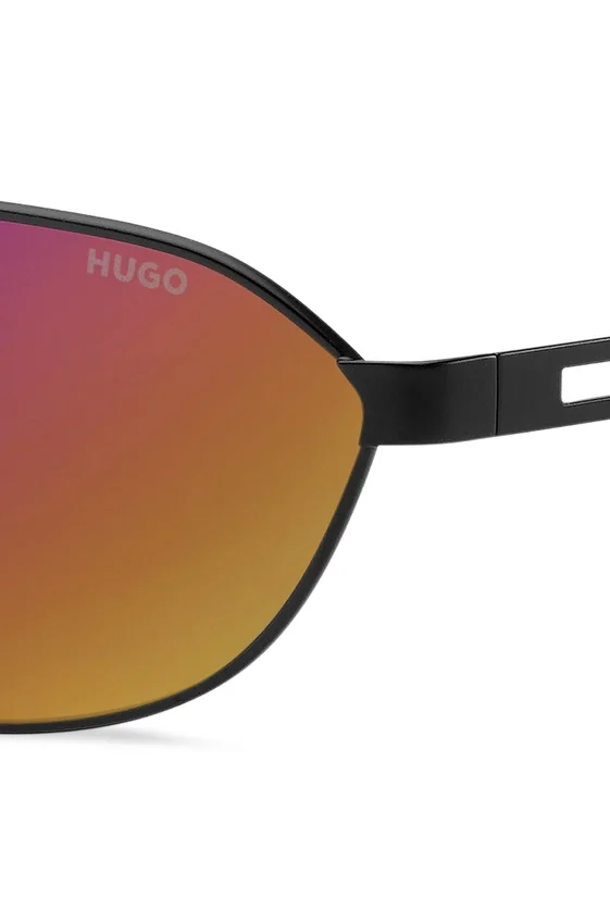 Black-metal sunglasses with cut-out logo Black-metal sunglasses with cut-out logo