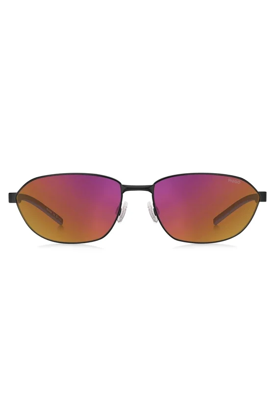 Black-metal sunglasses with cut-out logo Black-metal sunglasses with cut-out logo