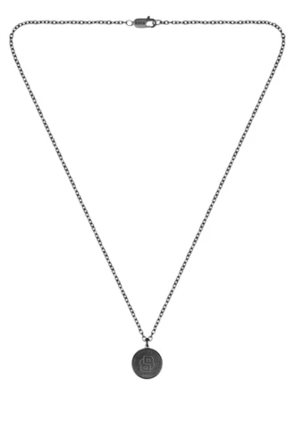 Black-plated necklace with Double B monogram medallion