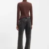 Black relaxed-fit jeans in rigid denim